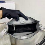 Replica Prada Leather hobo bag 1BC073 Gray39277 - Image 6