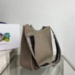 Replica Prada Leather hobo bag 1BC073 Clay Gray39276