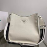 Replica Prada Leather hobo bag 1BC073 white39317 - Image 5