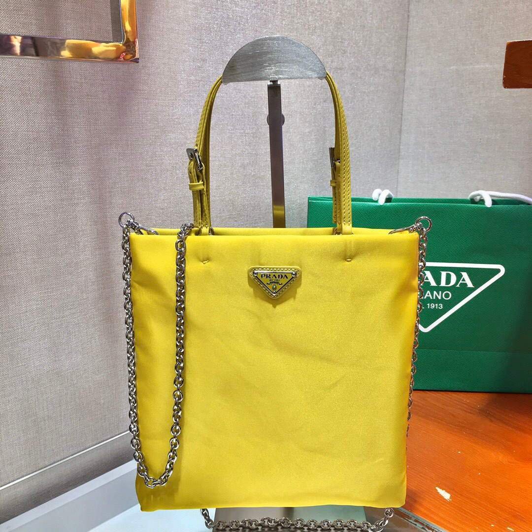 replica handbags, knock off purses, knockoff handbags, fake designer handbags, replica designer handbags, replica handbags,high quality replica designer handbags, Replica Prada 1BA252 Nylon Handbag Yellow38535 - Image 1