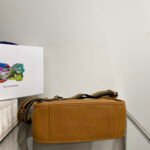 Replica Prada Leather hobo bag 1BC073 Tan39316 - Image 4