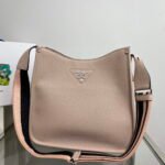 Replica Prada Leather hobo bag 1BC073 In Pink39297 - Image 5
