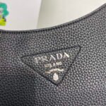 Replica Prada Leather hobo bag 1BC073 In Black39287 - Image 2