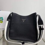 Replica Prada Leather hobo bag 1BC073 In Black39287 - Image 5
