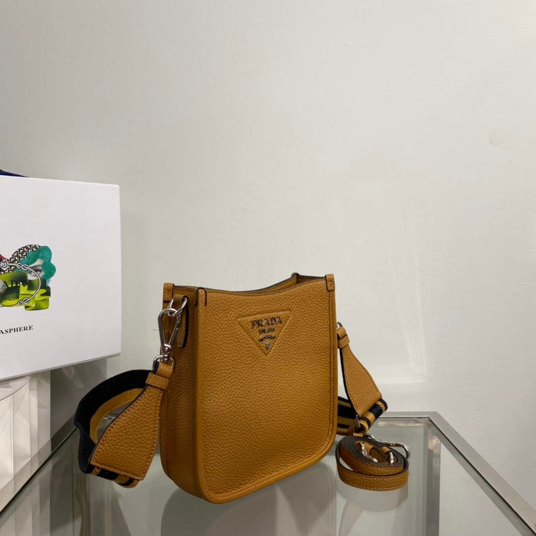 65324e72efe0d.jpg Replica Prada 1BH191 Leather mini shoulder bag tan38649 - Image 1
