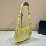Replica Prada 1BC169 Prada Cleo satin bag with appliqués Yellow38588