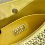 Replica Prada 1BC169 Prada Cleo satin bag with appliqués Yellow38588 - Image 8