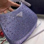 Replica Prada 1BC169 Prada Cleo satin bag with appliqués Purple38568