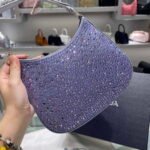 Replica Prada 1BC169 Prada Cleo satin bag with appliqués Purple38568 - Image 3