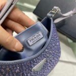 Replica Prada 1BC169 Prada Cleo satin bag with appliqués Purple38568 - Image 6