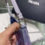 Replica Prada 1BC169 Prada Cleo satin bag with appliqués Purple38568 - Image 7