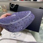 Replica Prada 1BC169 Prada Cleo satin bag with appliqués Purple38568 - Image 8