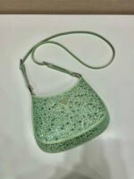 Replica Prada 1BC169 Prada Cleo satin bag with appliqués Green38556 - Image 2