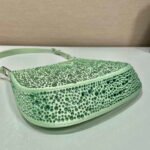 Replica Prada 1BC169 Prada Cleo satin bag with appliqués Green38556 - Image 4
