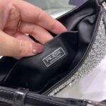Replica Prada 1BC169 Prada Cleo satin bag with appliqués Black38553 - Image 3