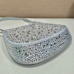 Replica Prada 1BC169 Prada Cleo satin bag with appliqués White38578 - Image 4