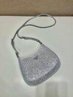 Replica Prada 1BC169 Prada Cleo satin bag with appliqués White38578 - Image 8
