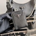 Replica Prada 1BH204 Prada Re-Edition 2005 Saffiano leather Bag in Black Silver38897 - Image 6