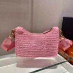 Replica Prada 1BH204 Prada Re-Edition 2005 Raffia Bag in Pink38847 - Image 4