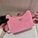 Replica Prada 1BH204 Prada Re-Edition 2005 Raffia Bag in Pink38847 - Image 5