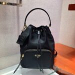Replica Prada 1BH097 Bucket Jacquard Logo Convertible Medium black38628