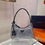 Replica Prada 1NE515 Prada Hobo Diamond Mini Shoulder Bag Sliver39206