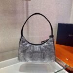 Replica Prada 1NE515 Prada Hobo Diamond Mini Shoulder Bag Sliver39206 - Image 3
