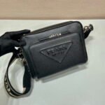 Replica Prada 2VH152 Saffiano leather shoulder bag Black39859 - Image 2
