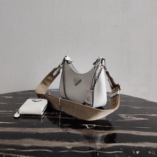 Our Factory offer best Designer HIGH quality replica handbags in cheaper price! Up to 70% discount now. Quality Guarantee! Fast Shipping Worldwide Replica Prada 1BH204 Prada Re-Edition 2005 Saffiano leather Bag in White Silver38968 - Image 1