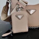 Replica Prada 1BH204 Prada Re-Edition 2005 Saffiano leather Bag in Apricot Silver38877 - Image 6