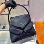 Replica Prada Signaux Nylon and Leather Hobo Bag 1BC160 Black39345 - Image 2
