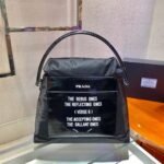 Replica Prada Signaux Nylon and Leather Hobo Bag 1BC160 Black39345 - Image 3