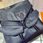 Replica Prada Signaux Nylon and Leather Hobo Bag 1BC160 Black39345 - Image 5