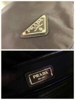 Replica Prada Signaux Nylon and Leather Hobo Bag 1BC160 Black39345 - Image 8
