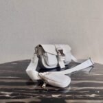 Replica Prada Pocket Nylon and Brushed Leather Bag 1BD295 White39367