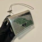 Replica Prada studded card holder with shoulder strap 1MR024 Silver40455 - Image 4