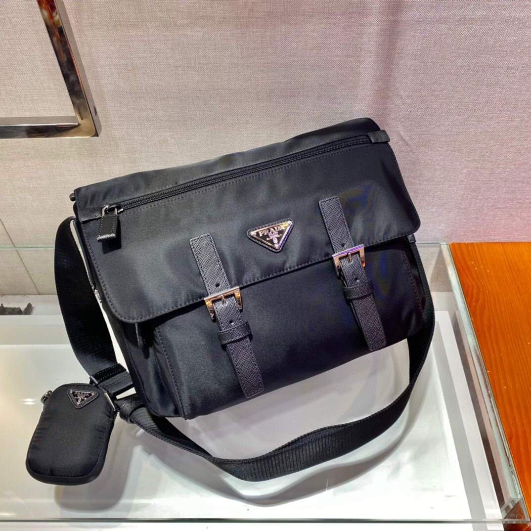 replica handbags, knock off purses, knockoff handbags, fake designer handbags, replica designer handbags, replica handbags,high quality replica designer handbags, Replica Prada Medium Nylon Shoulder Bag 1BD671 Black39346 - Image 1
