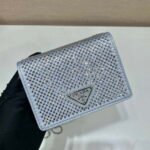 Replica Prada Crystal-studded card holder with shoulder strap 1MR024 White Crystal40004 - Image 3