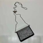 Replica Prada Crystal-studded card holder with shoulder strap 1MR024 Black Crystal39994 - Image 4