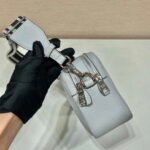 Replica Prada Leather bag with shoulder strap 1BH082 White40090 - Image 3