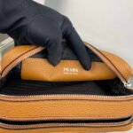 Replica Prada Leather bag with shoulder strap 1BH082 brown40080 - Image 8