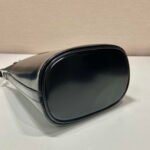 Replica Prada Mini brushed-leather bucket bag 1BE059 Black40151 - Image 6