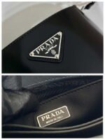 Replica Prada Mini brushed-leather bucket bag 1BE059 Black40151 - Image 8