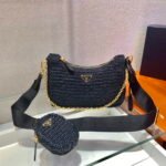 Replica Prada 1BH204 Prada Re-Edition 2005 Raffia Bag in Black39458 - Image 2