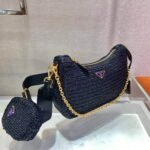 Replica Prada 1BH204 Prada Re-Edition 2005 Raffia Bag in Black39458 - Image 3
