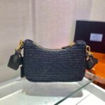 Replica Prada 1BH204 Prada Re-Edition 2005 Raffia Bag in Black39458 - Image 4