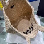 Replica Prada Small Raffia tote bag 1BG422 Apricot40442 - Image 8