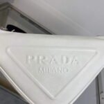 Replica Prada Leather Prada Triangle shoulder bag 1BH190 White40130 - Image 2