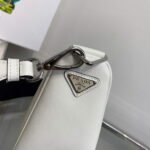 Replica Prada Leather Prada Triangle shoulder bag 1BH190 White40130 - Image 4