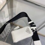 Replica Prada Leather Prada Triangle shoulder bag 1BH190 White40130 - Image 6